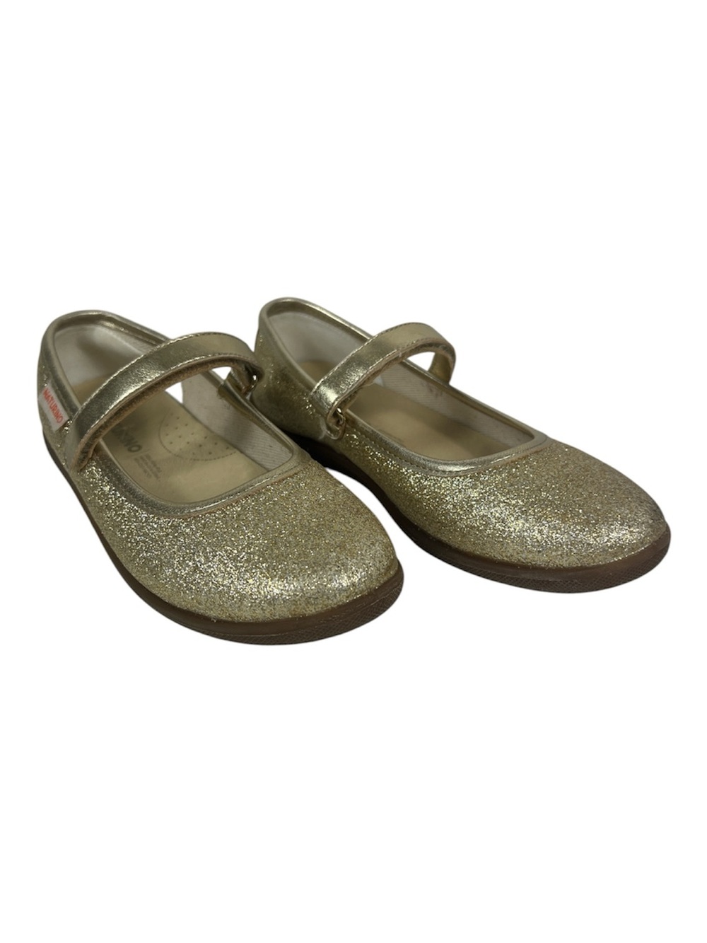 Naturino Gold Tone Glitter Mary Shoes Sz 32/US 1.5